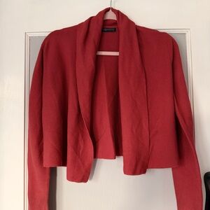 Peruvian connection Pima cotton knit shrug red cardigan